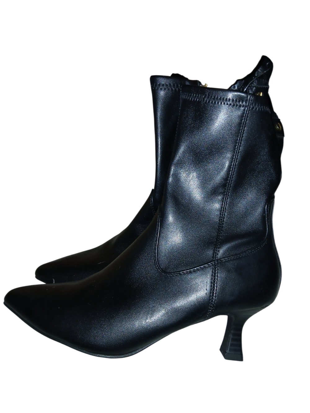 Jones New York Black Pointed-Toe Kitten Heel Ankle Boots